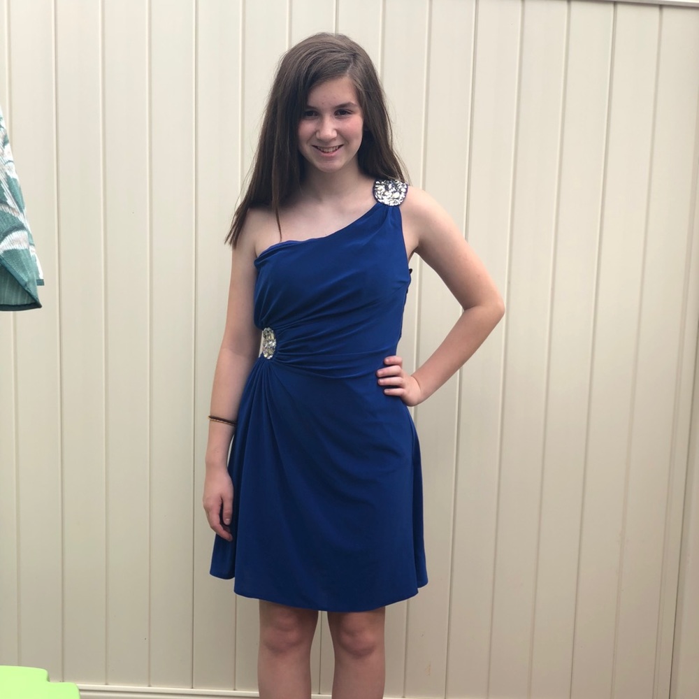Blue One Shoulder Dress